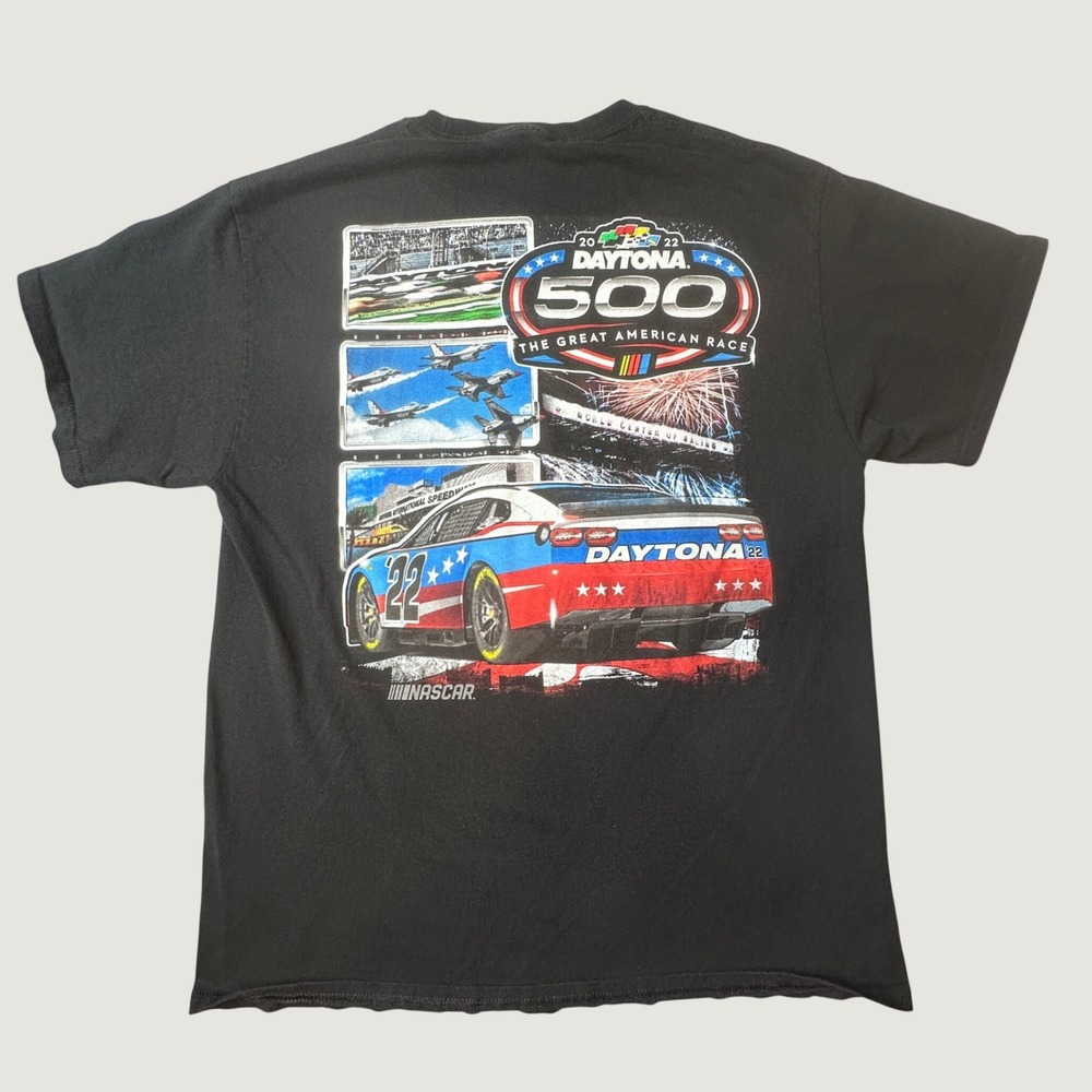 NASCAR T-Shirt Mens L Daytona 500 2022 The Great American Race Black Graphic